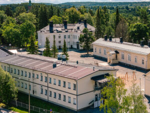 Photo of a modular school. Rent a building for education.